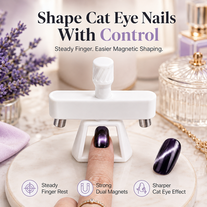 💅 Rotating Cat Eye Gel Nail Magnet Tool with Dual Height Finger Rests 💎