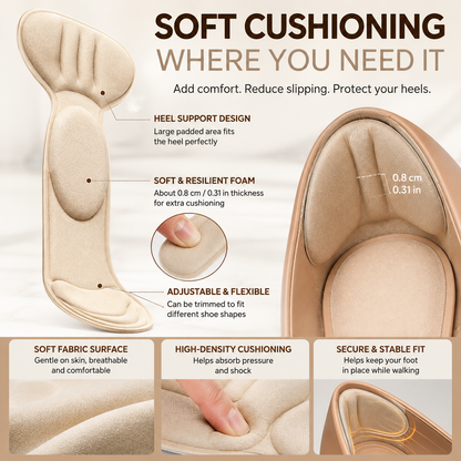 🔥 5-Pair Pack | Comfort Heel Fit Pads – Anti-Slip Cushioned Shoe Inserts for Better Fit & Heel Comfort