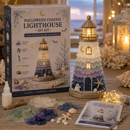 🌊 DIY Sea Glass Lighthouse Kit – Create Your Own Glowing Coastal Decor