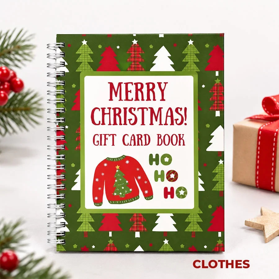 🔥 Christmas Gift Card Book – 12 Gift Card Pages & Personal Message Holder