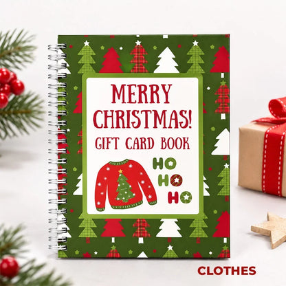 🔥 Christmas Gift Card Book – 12 Gift Card Pages & Personal Message Holder