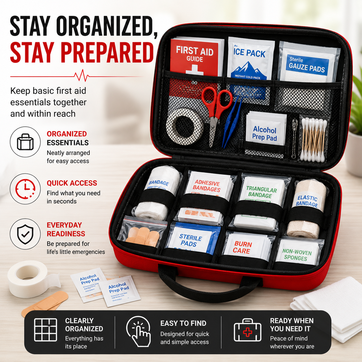 🚑Portable First Aid Kit-Be Prepared-Anytime, Anywhere