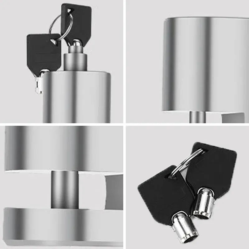 Push-to-lock silver disc brake lock - product image 5