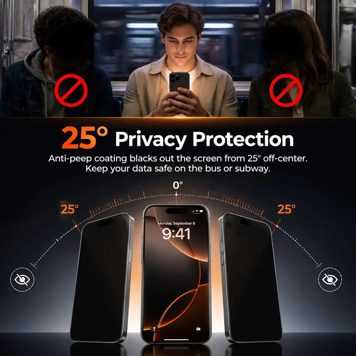 📱 PandaShield 2-Pack iPhone Screen Protectors – Privacy & HD Tempered Glass