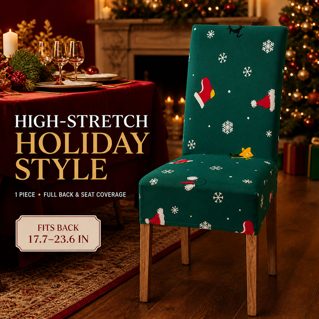 ✨ Christmas Stretch Dining Chair Covers – Instant Holiday Makeover🔥