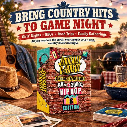 ✨ 150-Card Country Music Trivia Game – Boots & Ballads 90s & 2000s Edition, Fun Party Challenge for Country Fans