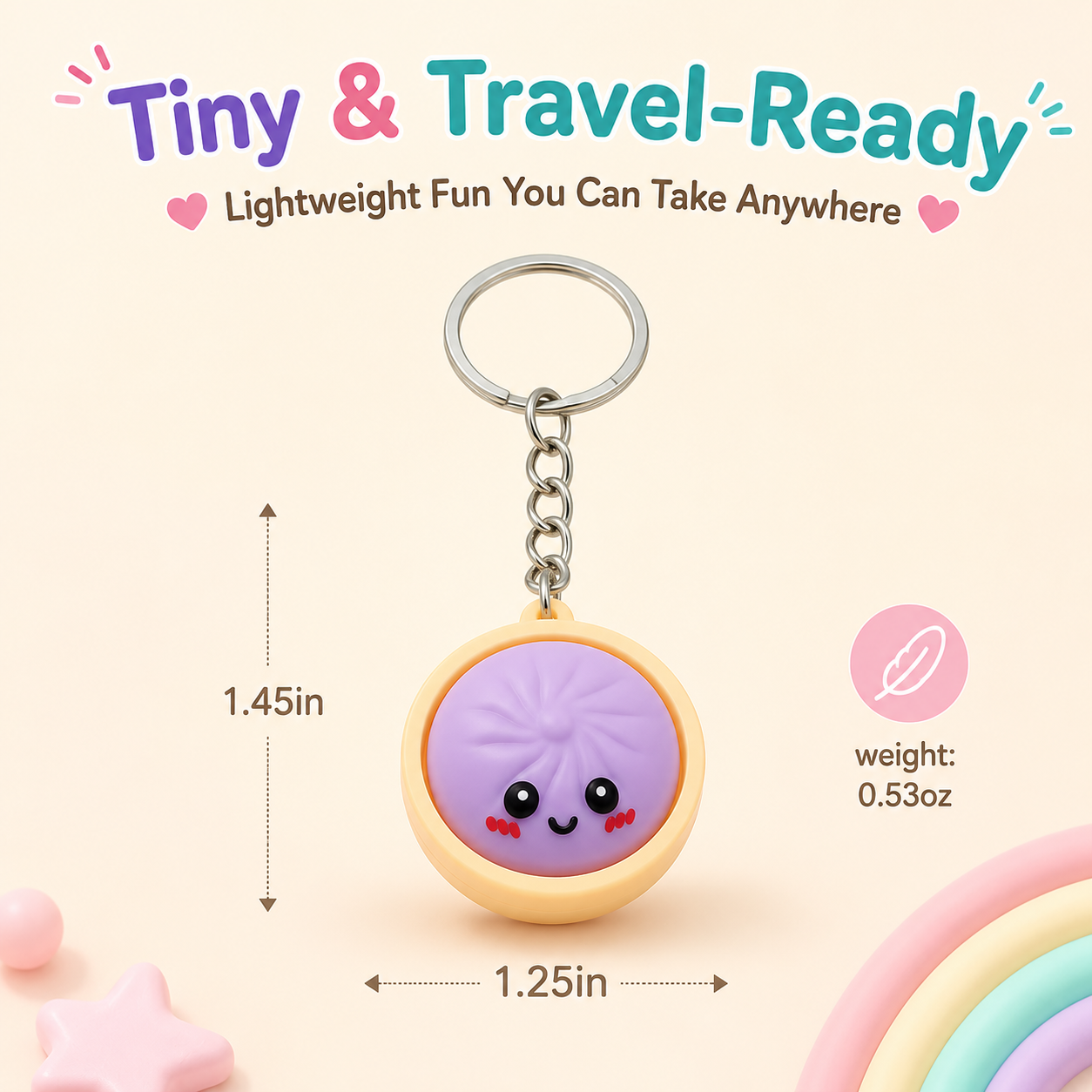 🎃 Press-to-Glow Halloween Dumpling Keychain – Cute Light-Up Fidget Toy