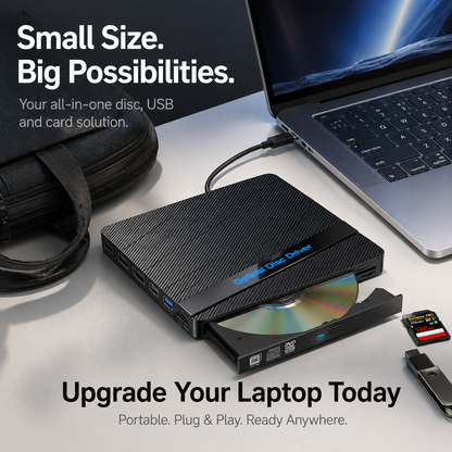 🔥 All-in-One External DVD Drive – Read, Burn, Transfer & Expand Your Laptop Connections
