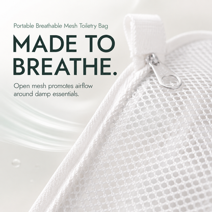 🧳 2-Pack Hanging Mesh Toiletry Bags — Breathable Travel Organizer With Toothbrush Slots & Quick-Dry Storage