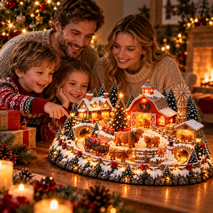🐮 Animated Highland Cow Christmas Village | Lighted Farmhouse Holiday Décor