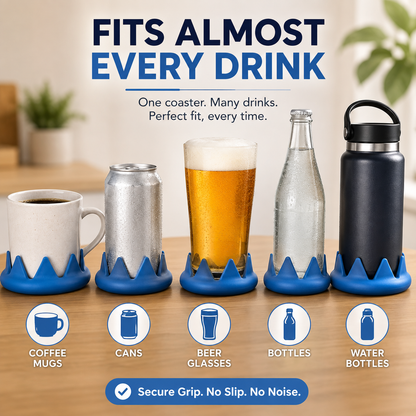 Closer Coaster: The Coaster That Follows Your Drink – Non-Slip, Reversible Silicone Coaster
