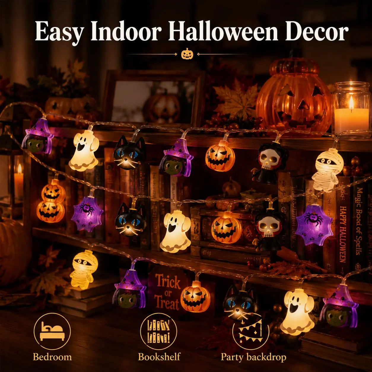 🎃USB-Powered Pumpkin LED String Lights