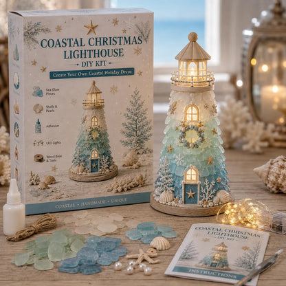 🌊 DIY Sea Glass Lighthouse Kit – Create Your Own Glowing Coastal Decor