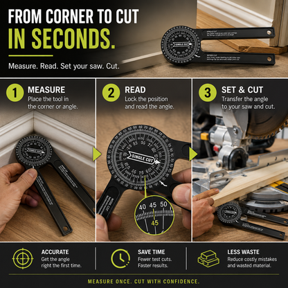 📐 360° Miter Saw Angle Finder – Measure Once, Cut With Confidence