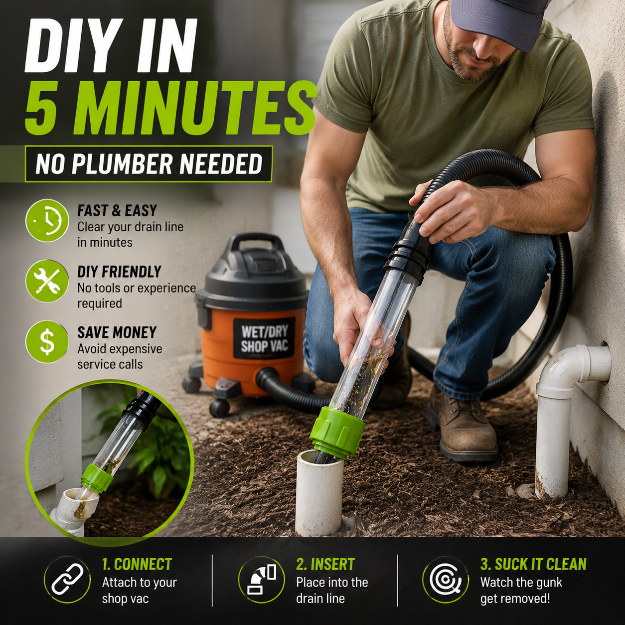 💨Clear Your AC Drain in Minutes — No Plumber Needed.