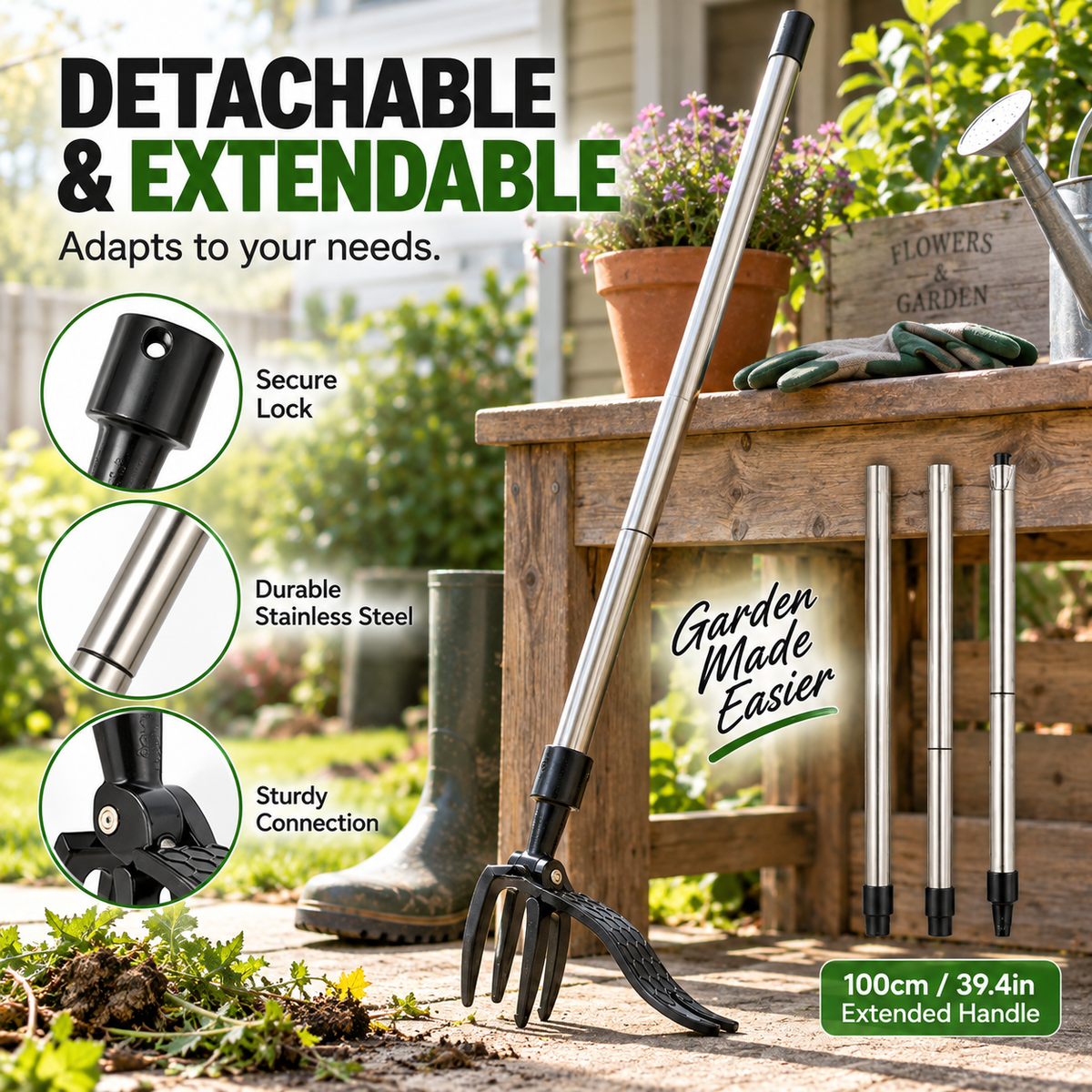 Stand-Up Weed Puller – Remove Weeds by the Root Without Bending