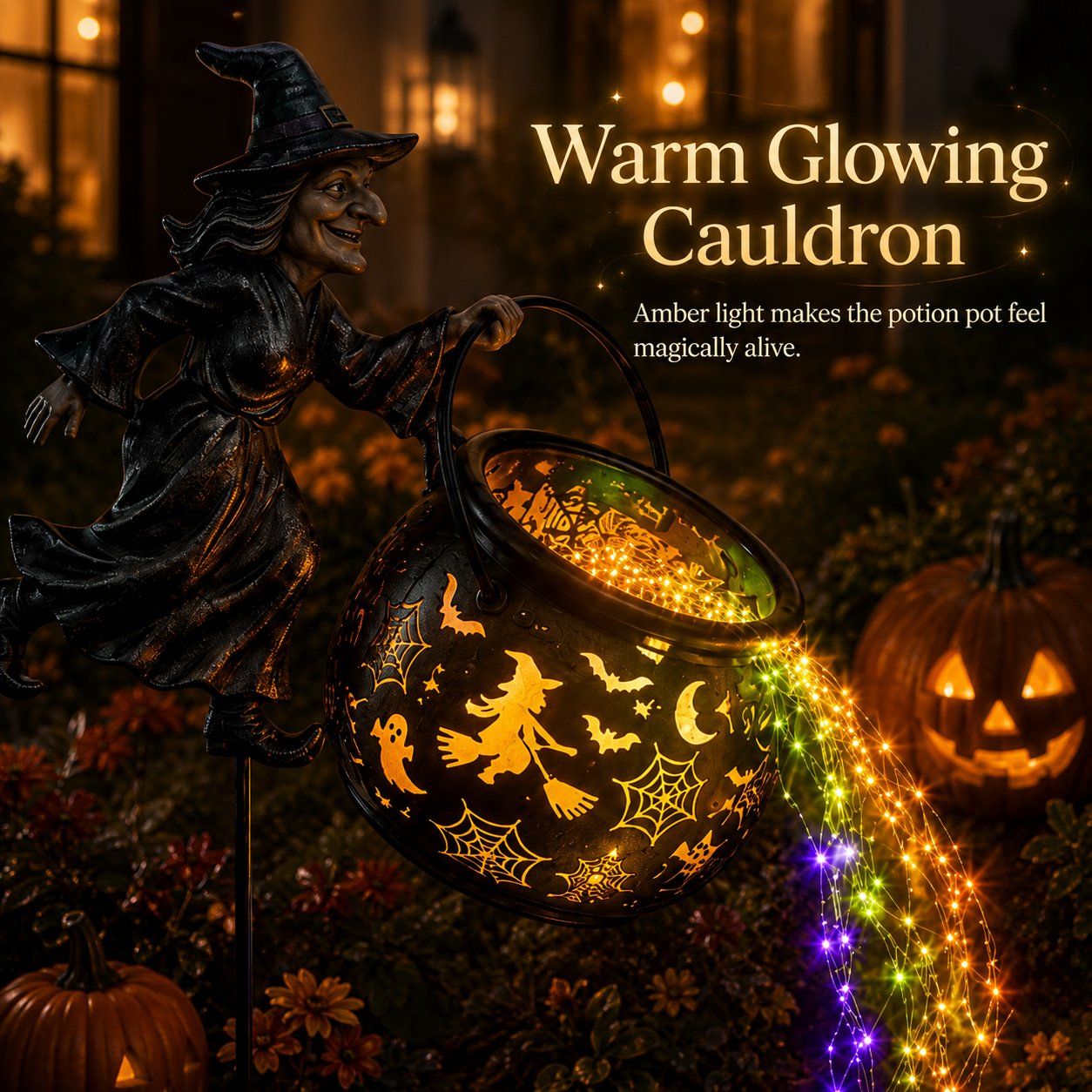 🔥Last Day 49% OFF 🧙‍♀️Halloween Witch Cauldron Garden Light
