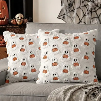 Embroidered Pumpkin Pillow Cover – Cozy Halloween Decor