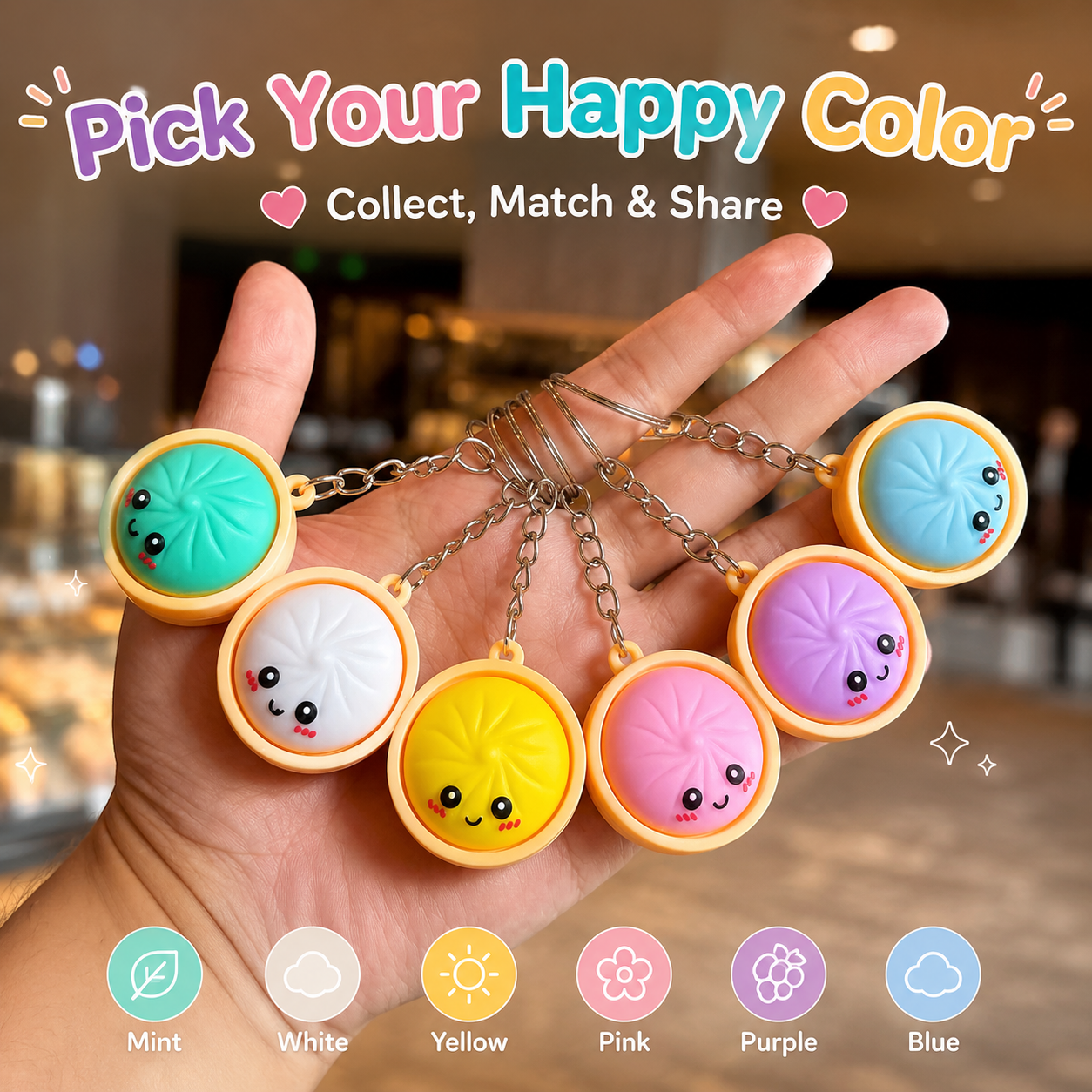 🎃 Press-to-Glow Halloween Dumpling Keychain – Cute Light-Up Fidget Toy
