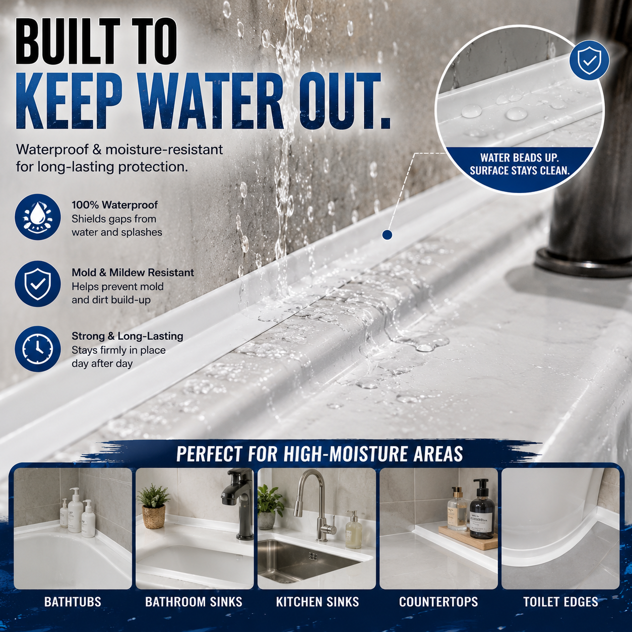 💧 Waterproof Peel & Stick Caulk Tape