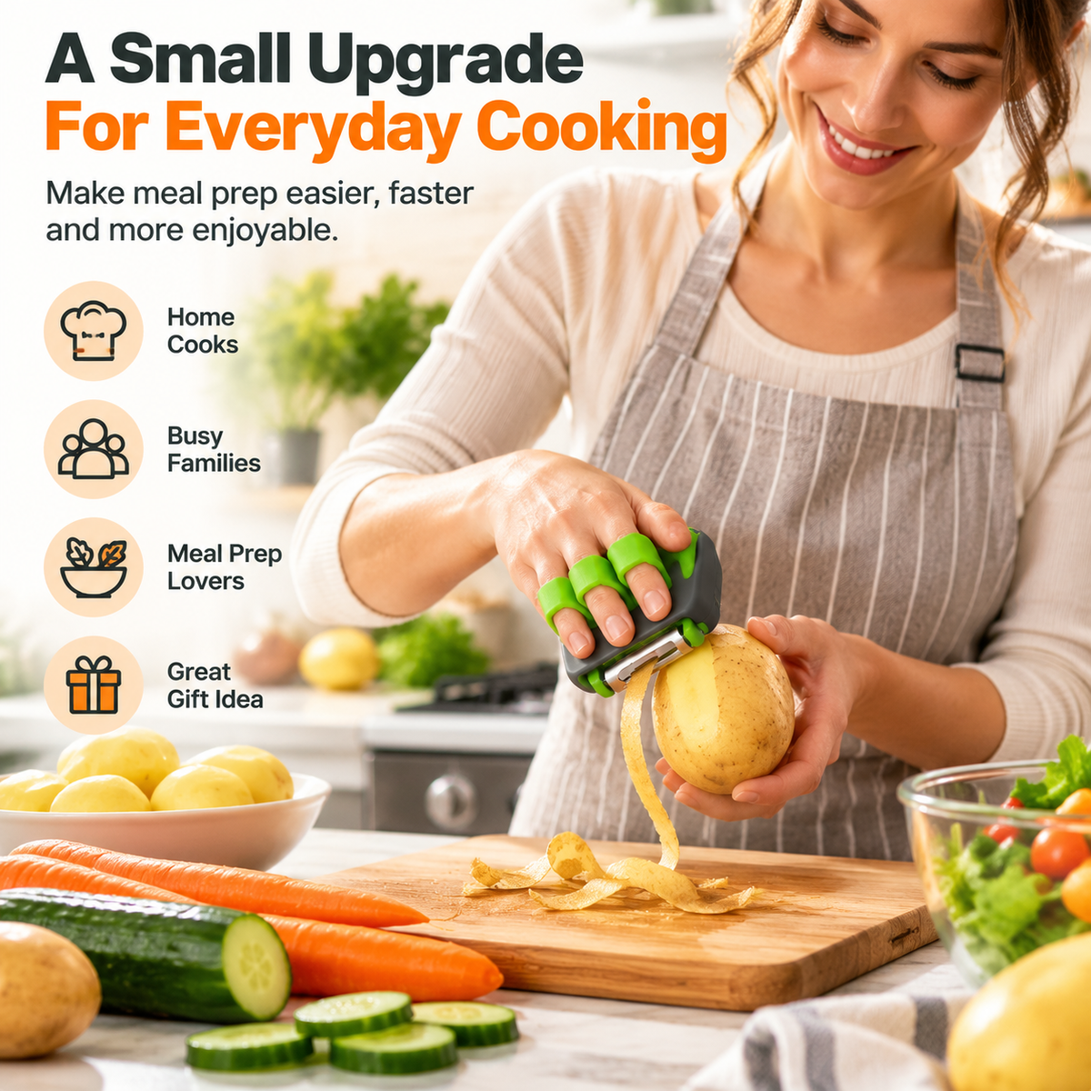 🥕2Pcs Palm Vegetable Peeler – Finger Grip Kitchen Tool for Faster & Easier Food Prep