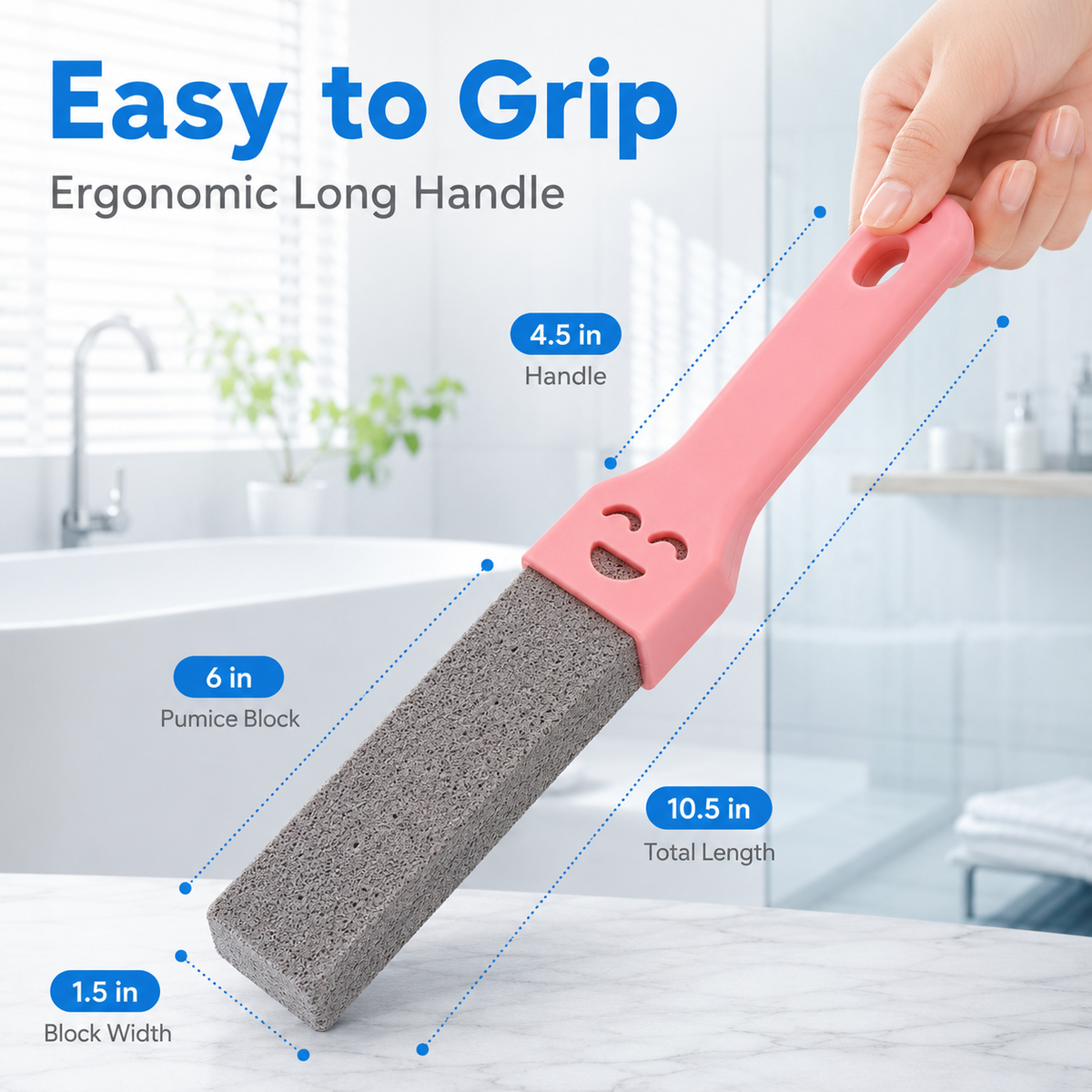 🚽 Long-Handle Pumice Cleaning Wand – Target Tough Hard Water Rings