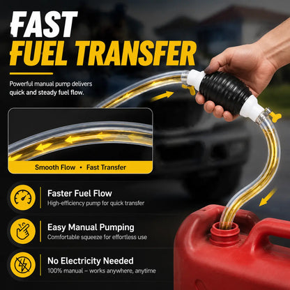 Manual Siphon Pump Kit – Easy Fuel, Water & Oil Transfer