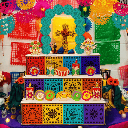 🔥Last Day 49% OFF - 🎃Day of the Dead Wooden Altar Display Set | 💕Death is not the end of life, forgetting is