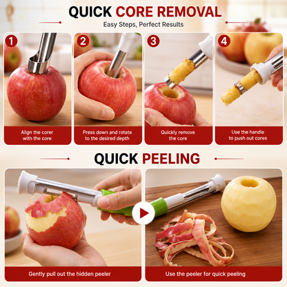 🍎2pack- 2-in-1 Fruit Corer & Peeler | Core & Peel in Seconds