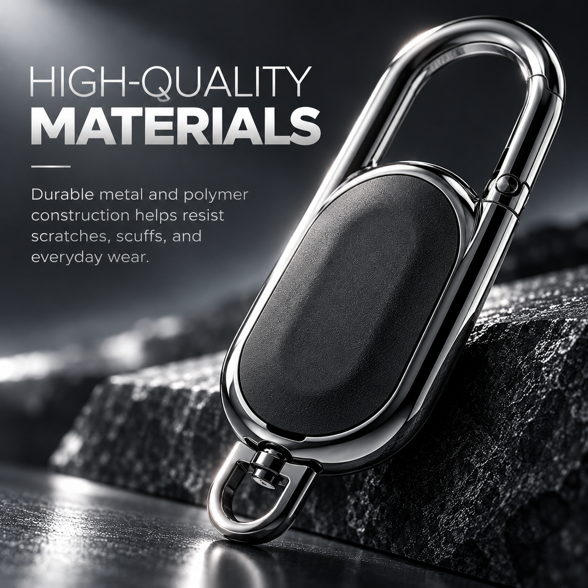✨ GPS Key Finder for Apple Find My – Stainless Steel Carabiner Keychain, Waterproof & 4-Month Battery, Global Locator Tracker