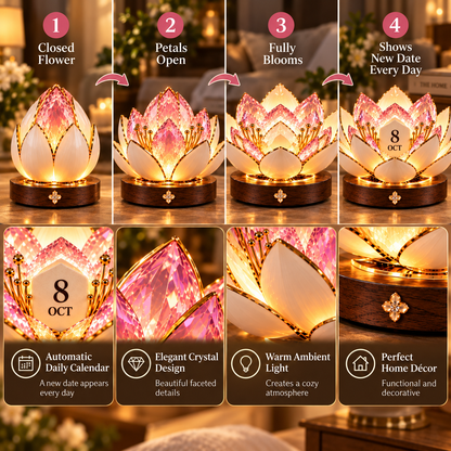 🌸 Blooming Perpetual Calendar – Programmable Flower Display with Warm Ambient Light🎁
