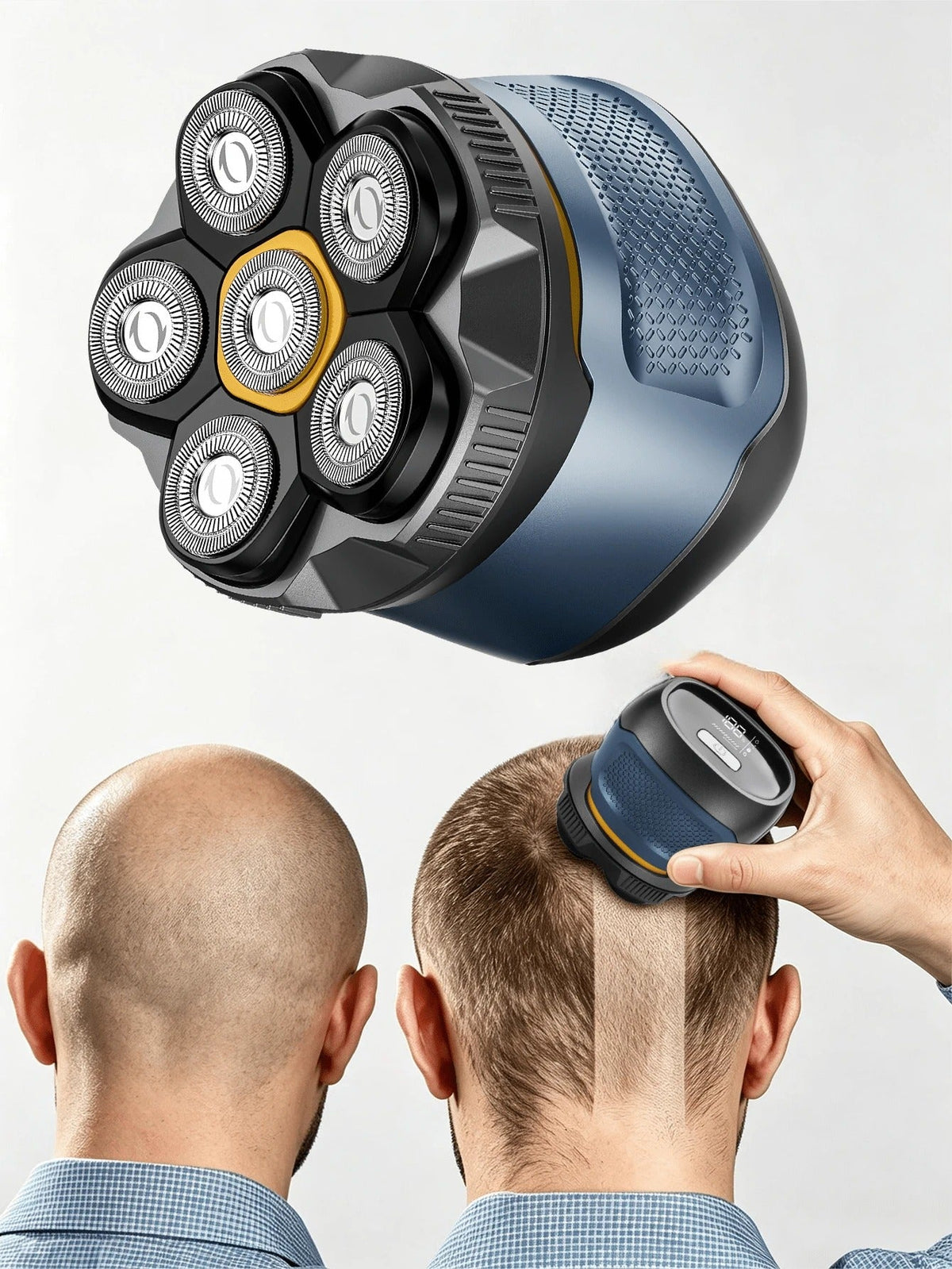 🪒 6-Blade Cordless Head Shaver – Smooth Wet & Dry Shaving