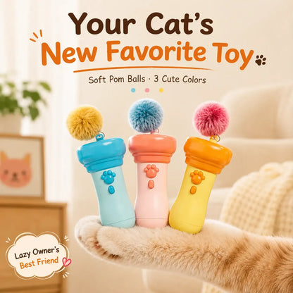 😼🐾 2026 New Interactive Automatic Retractable Cat Teaser with Plush Ball