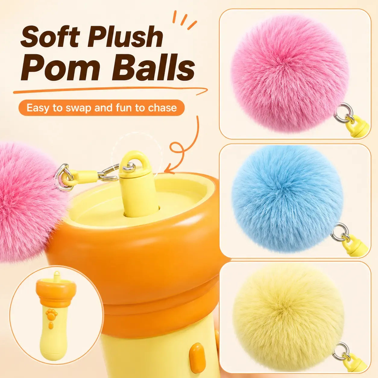 😼🐾 2026 New Interactive Automatic Retractable Cat Teaser with Plush Ball
