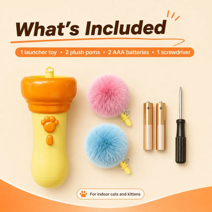 😼🐾 2026 New Interactive Automatic Retractable Cat Teaser with Plush Ball