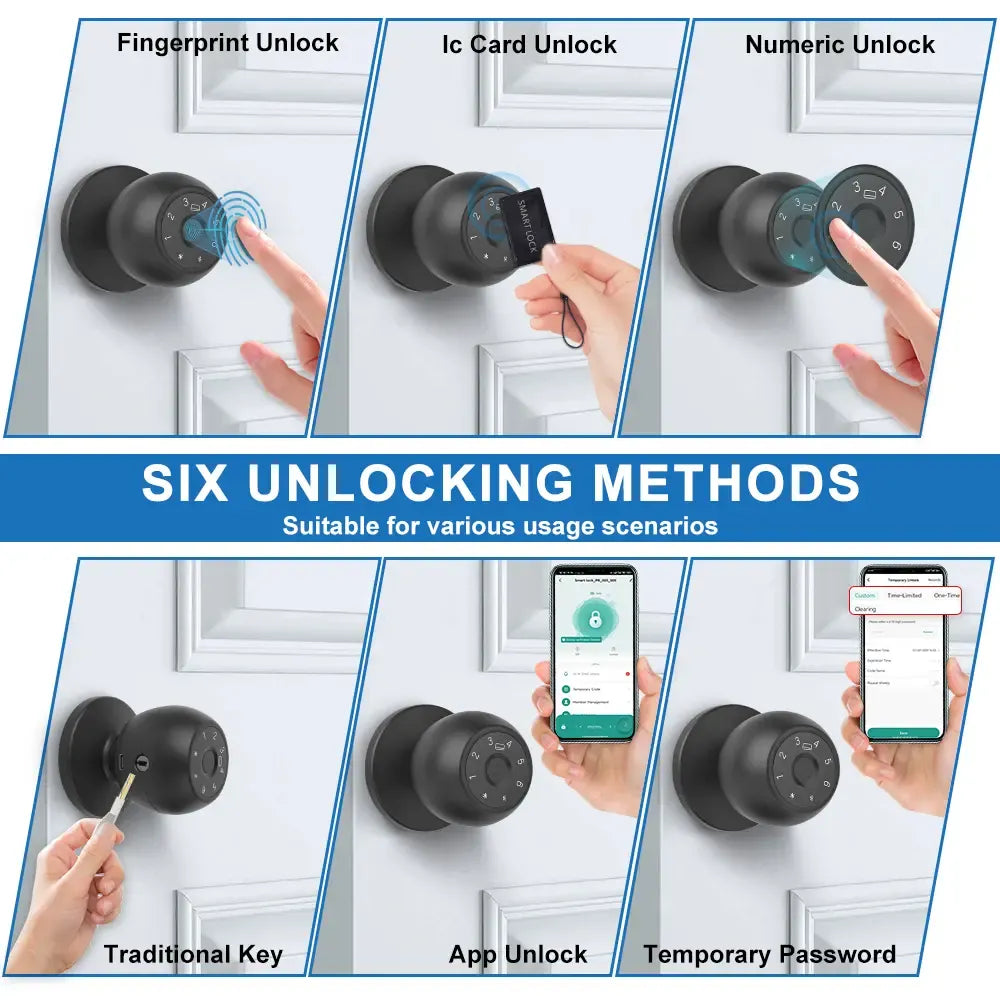 🔐🔑X11 Aluminium 5-in-1 Keyless Door Lock - Fingerprint