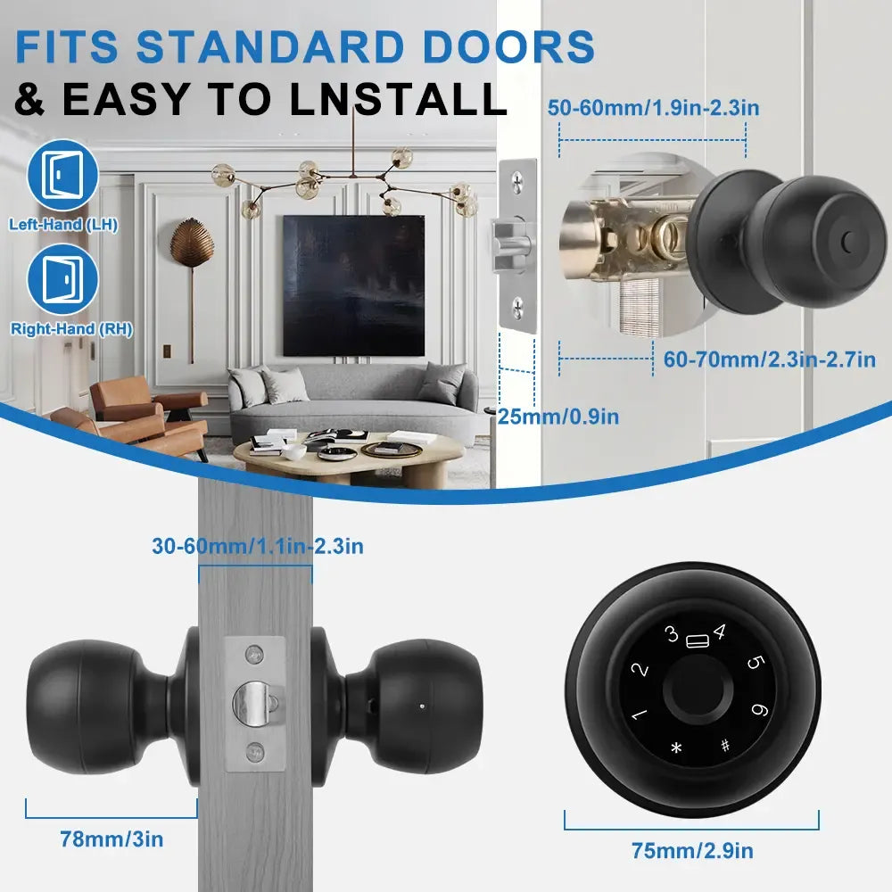 🔐🔑X11 Aluminium 5-in-1 Keyless Door Lock - Fingerprint