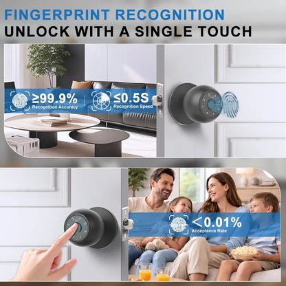 🔐🔑X11 Aluminium 5-in-1 Keyless Door Lock - Fingerprint
