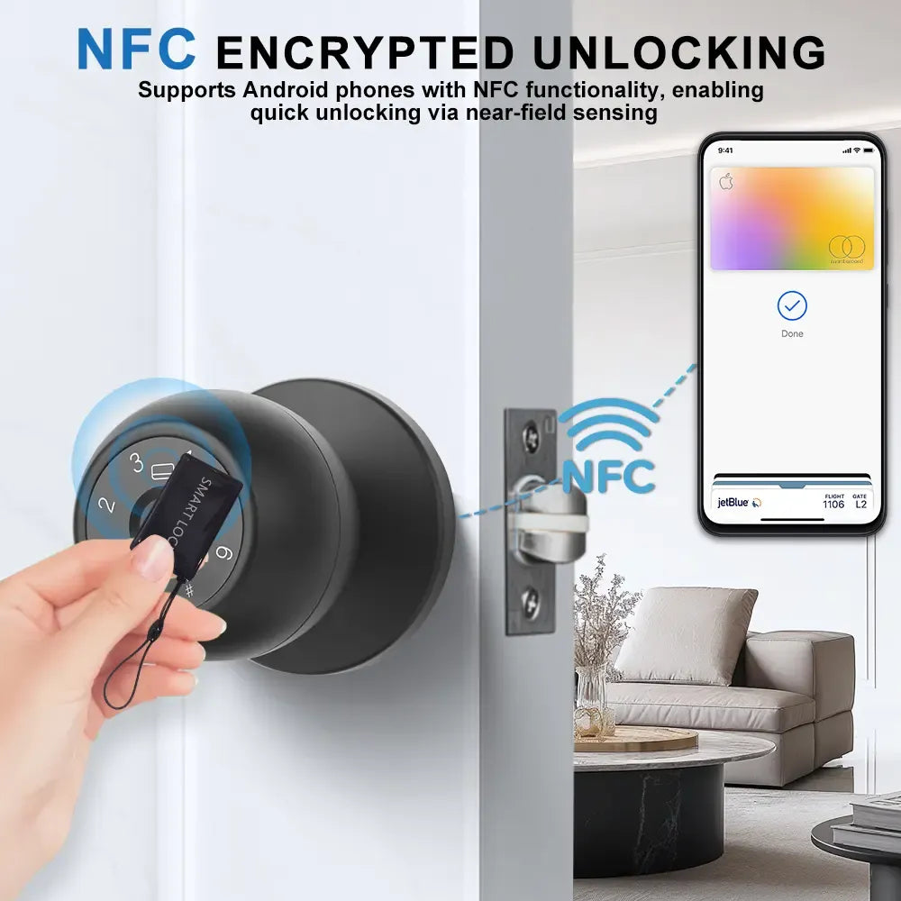 🔐🔑X11 Aluminium 5-in-1 Keyless Door Lock - Fingerprint