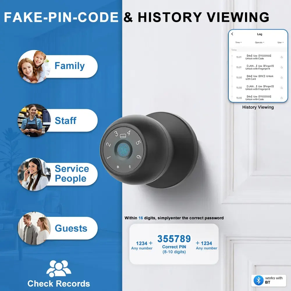 🔐🔑X11 Aluminium 5-in-1 Keyless Door Lock - Fingerprint