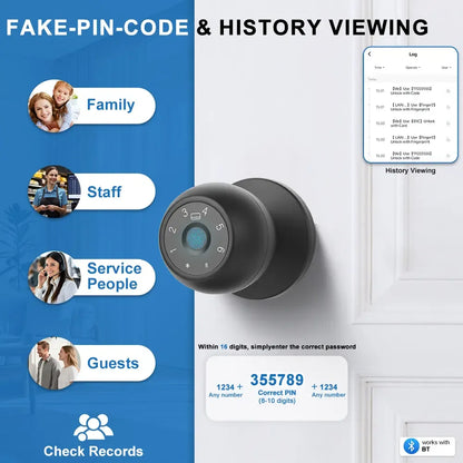 🔐🔑X11 Aluminium 5-in-1 Keyless Door Lock - Fingerprint