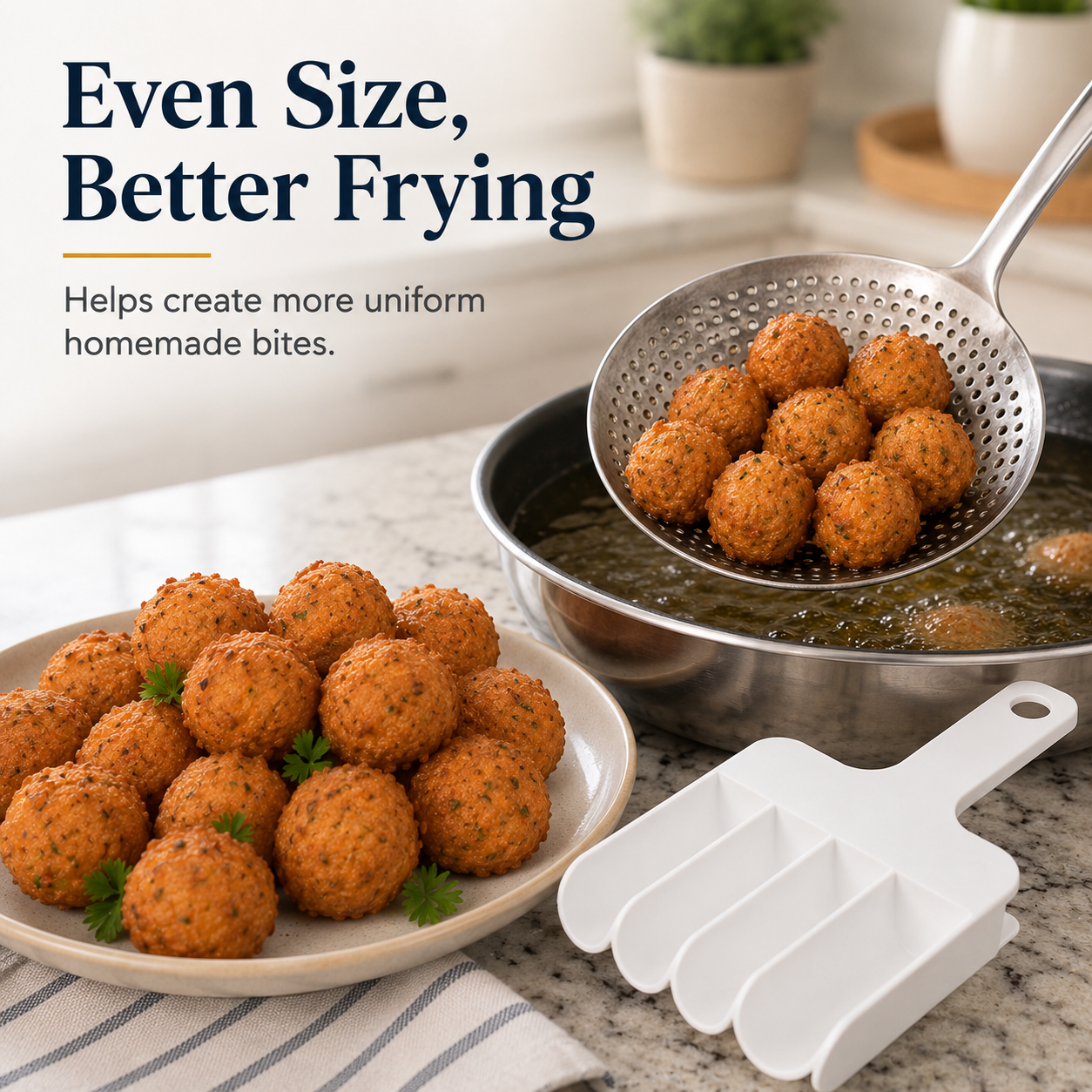 🍽️ 4-Channel Quick Portioning Scoop – Make 4 Perfect Bites at Once