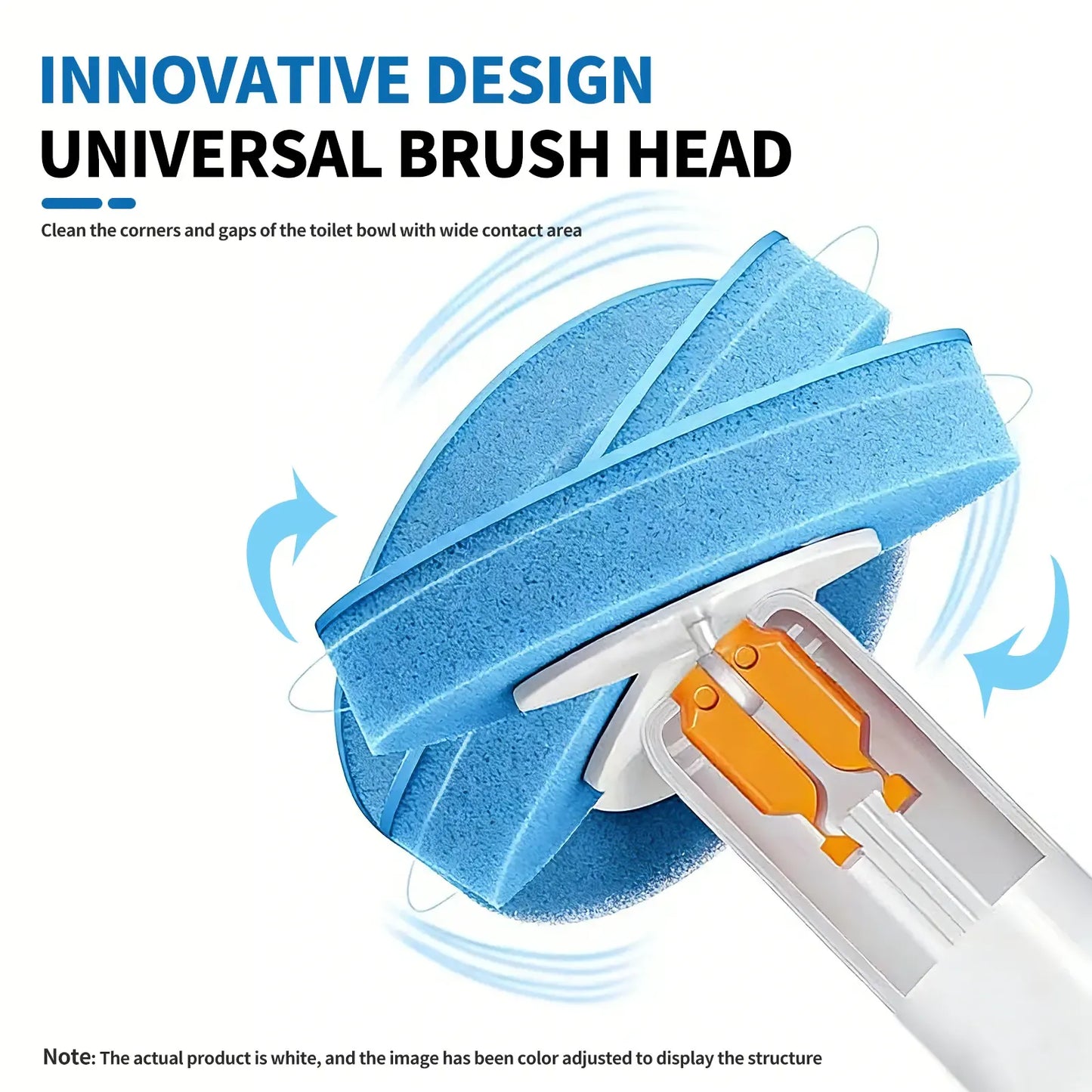 Disposable Toilet Brush Kit - 32/16 Refill Heads & Holder, Rotating No-Touch Deep Cleaner for Under-Rim & Corner, Bathroom Cleaning Tool for Home