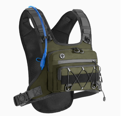 🔥Men’s 2L Tactical Hydration Running Vest – Lightweight Adjustable Chest Pack💧