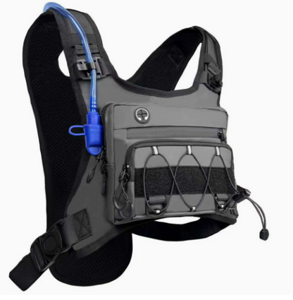 🔥Men’s 2L Tactical Hydration Running Vest – Lightweight Adjustable Chest Pack💧