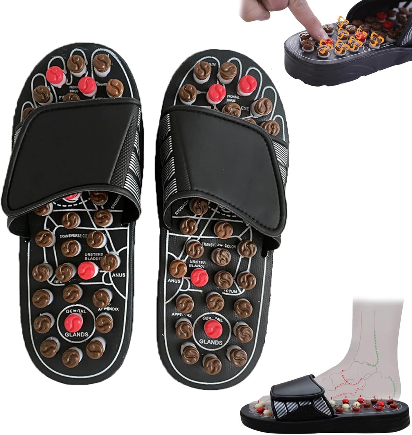 🔥Acupressure Foot Massage Sandals – Adjustable Reflexology Slippers