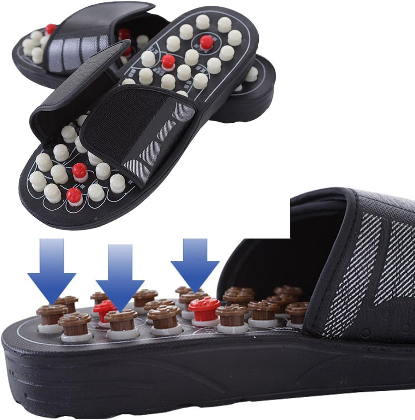 🔥Acupressure Foot Massage Sandals – Adjustable Reflexology Slippers
