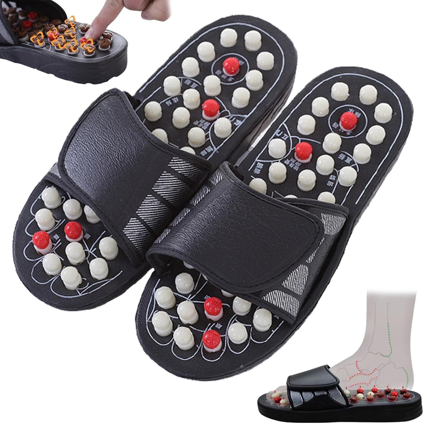🔥Acupressure Foot Massage Sandals – Adjustable Reflexology Slippers