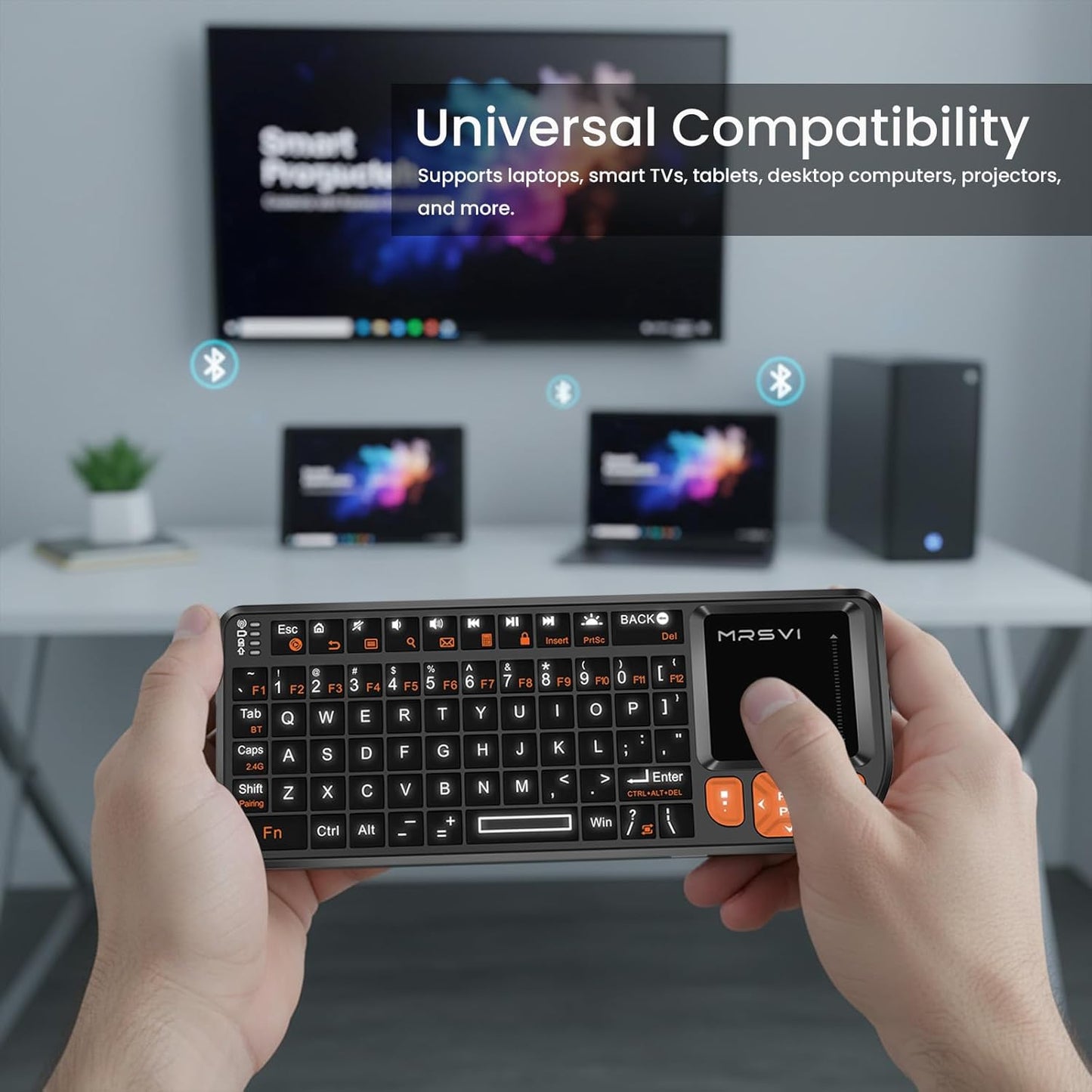 Mini Wireless Keyboard with Touchpad – Bluetooth & 2.4GHz