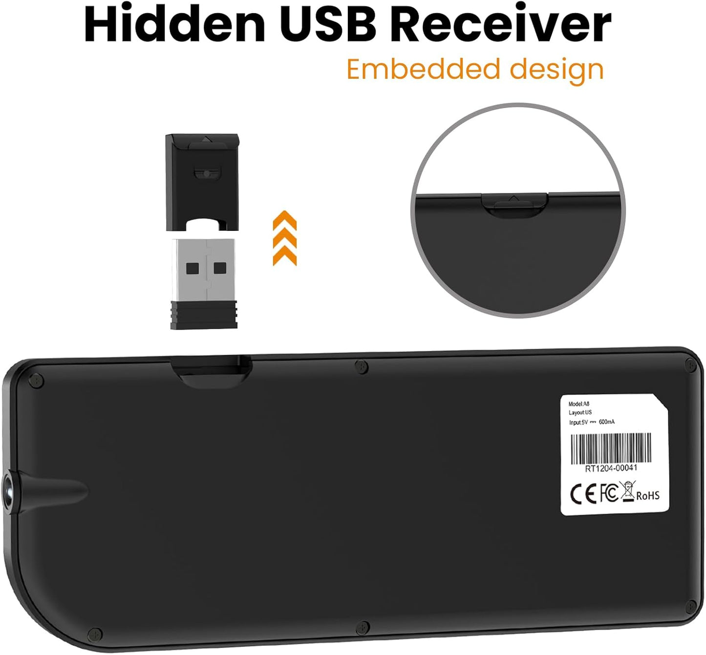 Mini Wireless Keyboard with Touchpad – Bluetooth & 2.4GHz